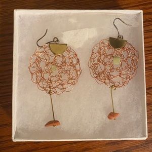 Copper dangly earrings